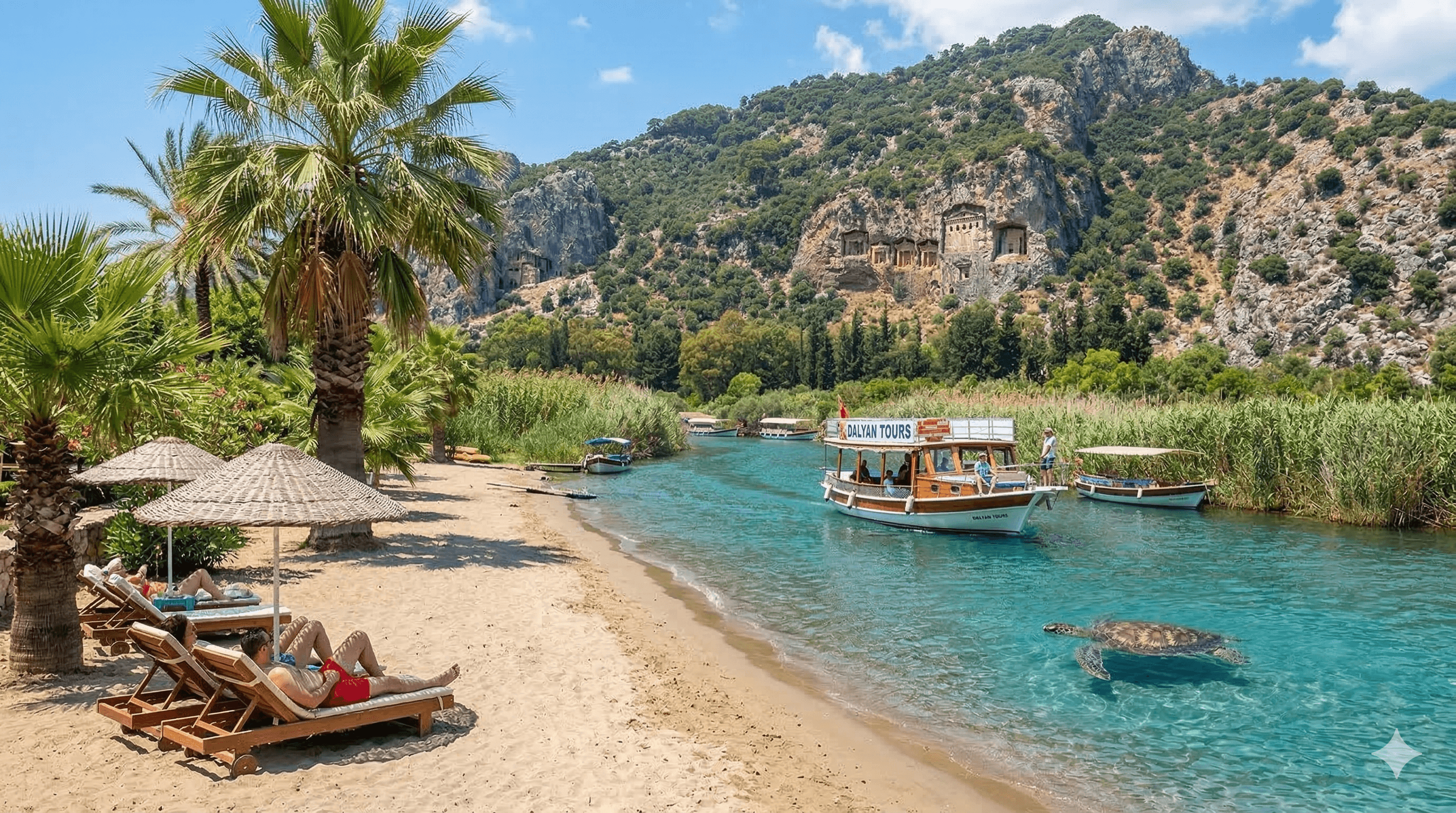 Dalyan manzaralı huzurlu akşamlar